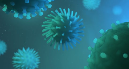 Microscopic view of a infectious virus