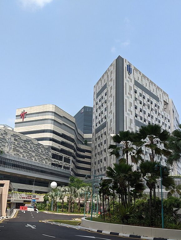 A view of the National Centre for Infectious Diseases and Centre for Healthcare Innovation, in Singapore.