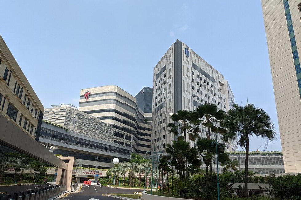 A view of the National Centre for Infectious Diseases and Centre for Healthcare Innovation, in Singapore.