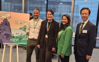 MUSICC consortium members with the MUSICC stand at the CEPI investor event