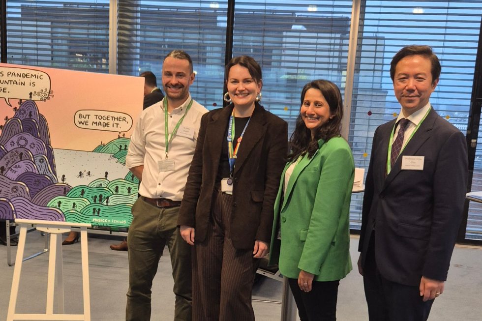 MUSICC consortium members with the MUSICC stand at the CEPI investor event