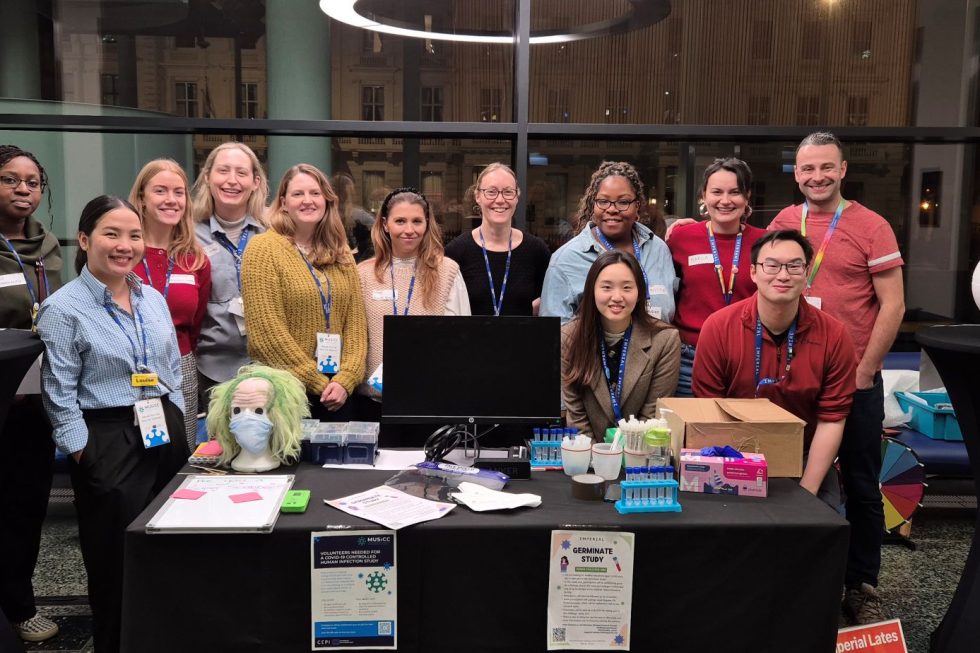 The MUSICC team at the Would You Get Sick for Science stand.